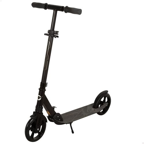 ColorBaby EVO Kinderroller mit 2 Rädern, Schwarz, faltbar, Bremse hinten, Seitenständer, rutschfeste Unterseite, 86 x 39 x 96 cm, max. 100 kg, Spielzeug für Kinder 8 Jahre, Roller für Kinder (54348)