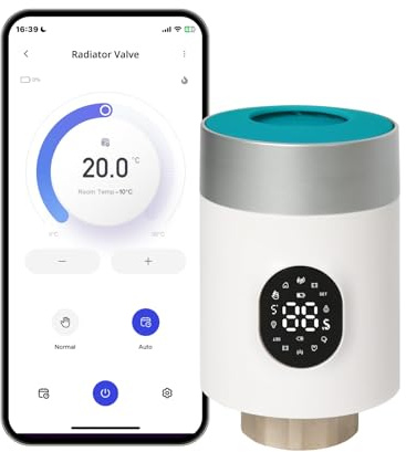 VEXA Smart Zigbee Heizkörperthermostat (NUR TUYA HUB KOMPATIBEL), intelligenter Regler mit Smart-Home-Fernbedienung, App & Sprachsteuerung (Alexa/Google), Zeitplan, Energiesparen, Gruppensteuerung