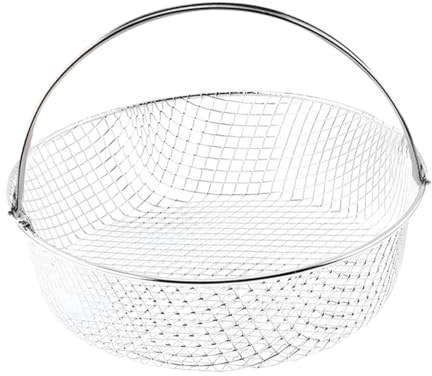 WEKADRIN Cesta Metálica para Freidora de Aire con Asa Doble 21X16X6 CM Acero Inoxidable Resistente Cesta Ventilada para Hornear Patatas Fritas y Pollo Accesorio Práctico para Cocina