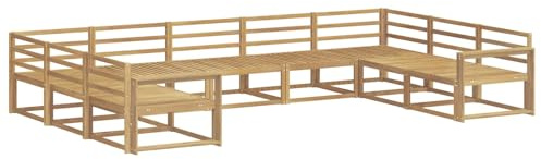vidaXL Outdoor-Sofagarnitur 9 pcs Weiß 404 x 251,5 x 73 cm, Zeitgemäße Gartenmöbel, modernes Sofa-Set, gemütliche Lounge für den Pool, Sitzgruppe für den Garten