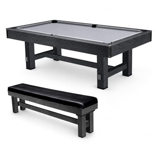 John West Dining Pro 8ft Pool Billardtisch Komplettpaket mit Schieferplatte – Billardtisch, Esstisch & Tischtennisplatte in einem – inkl. Sitzbänke, Abdeckplatten und Zubehör