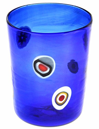 Murano Glass Goto Venetian Murrine Millefiori Blue Murano Glasses Made in Italy