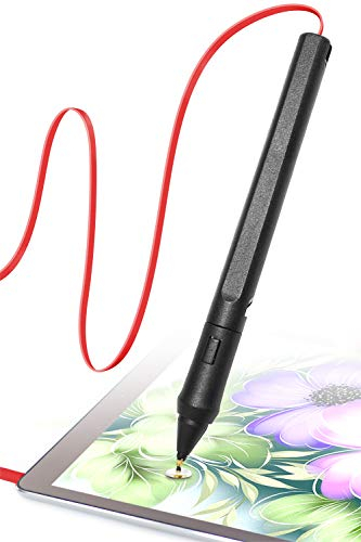 SonarPen - Pennino sensibile alla pressione con pulsante di reiezione del palmo e scorciatoia, senza batteria, compatibile con iPad/iPhone/Android/Switch/Chromebook (Rossa)