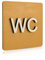 WC Schild Schwarz Holz Toilettenschild Toilette Türschild Damen Herren Piktogramm (14x14cm) (Nussbaum Hell)