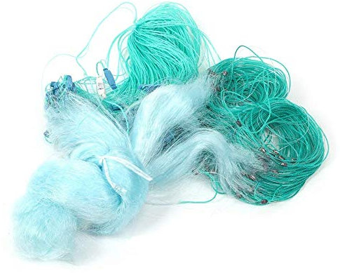 Duokon Nylon Fischernetz,50m Länge 1,5m Höhe DREI Schichten Schweres Fischernetz mit Float Fishing Zubehör Sink Net(4 Finger)
