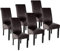 tectake® 6er Set Stühle, Kunstleder Stuhl mit hoher Rückenlehne, ergonomische Form, perfekt für den Esstisch, als Esszimmerstühle, Küchenstühle oder im Wohnzimmer - braun