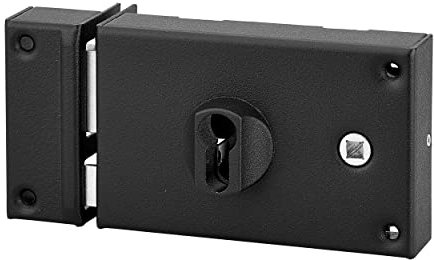 Thirard 86120 00086120-Boitier CP 140 X 88 mm Version fouillot Gauche-Serrures Applique Horizontale-Facile à Utiliser Mécanisme à 2 Tours, Noir