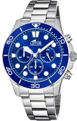 LOTUS Excellent 18756/1 Herrenchronograph Edelstahl Silber, 45 mm