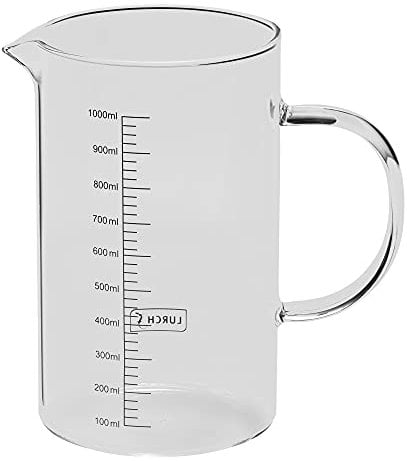 Lurch 70202 - Caraffa graduata in vetro borosilicato resistente al calore, 1 l