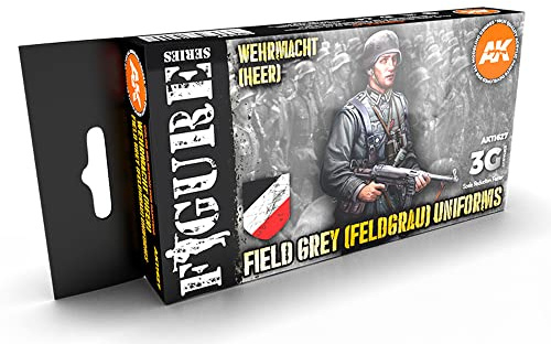 AK Acrylics 3Gen FIGURE SET AK11627 GERMAN FIELD GREY UNIFORMS 3G (6x17ml)