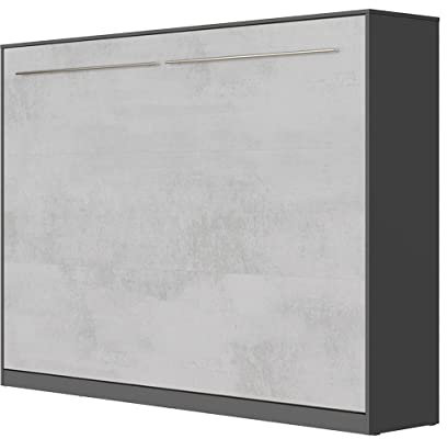 SMARTBett Schrankbett Standard 90x200 120x200 140x200 160x200 Bettschrank Wandbett Anthrazit/Beton 140 Horizontal