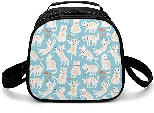 Bolsas De Almuerzo Patrón De Gatitos Infantiles Divertidos Gatos Lonchera Térmica Con Aislamiento