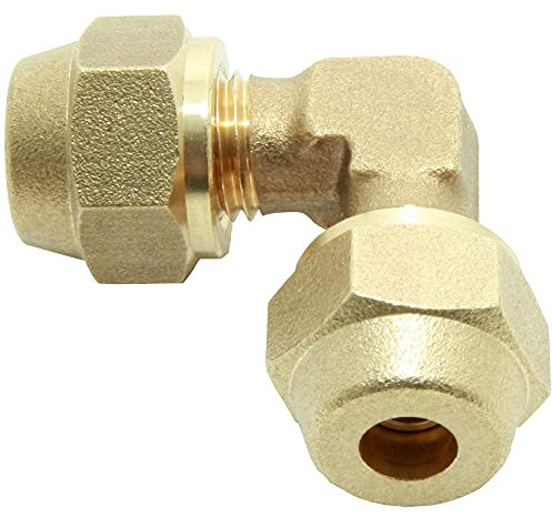 Klimaanlage Split Verbindungsnippel 90° Set 1/4 Zoll inkl. Muttern Messing f. Kupferrohr