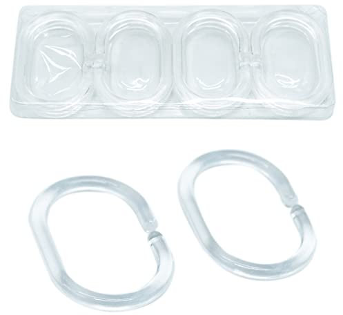 SZXMDKH Duschvorhangringe Ringe 12 Stück, Duschringe für Duschvorhangstangen, Plastik Duschringe, Hochwertiges Duschvorhangringe mit Gleitsystem, Aufhängeringe für Duschvorhang-Transparent