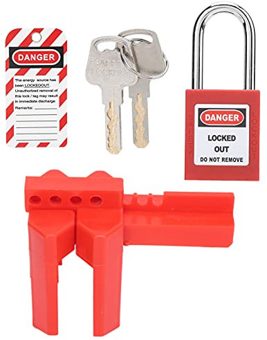 Kit de verrouillage de consignation, ensemble de cadenas industriel Kit de cadenas antidérapant Portable réglable avec étiquette d'avertissement de cadenas Clé pour robinets-vannes