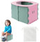 CPROSP Pot Pliable Enfant Voyage avec Sac de Rangement, Toilette Portable Bebe avec 12 Sacs de Nettoyage, Pot Voyages pour Les Voyages, Siège de Toilette Pliable pour Les Enfants de 12 à 36 Mois