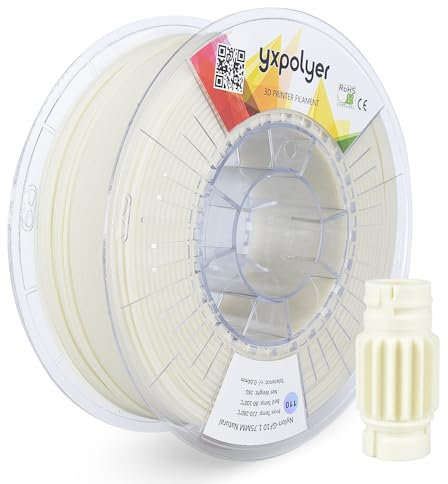 Nylon Glass Fiber 3D Printing Filament PA6 GF Nylon Filament 1,75 mm 1KG Naturweiß färbbares 3D-Druck-Filament 10% glasfaserverstärktes Nylon PA6 GF für industrielle und technische Anwendungen