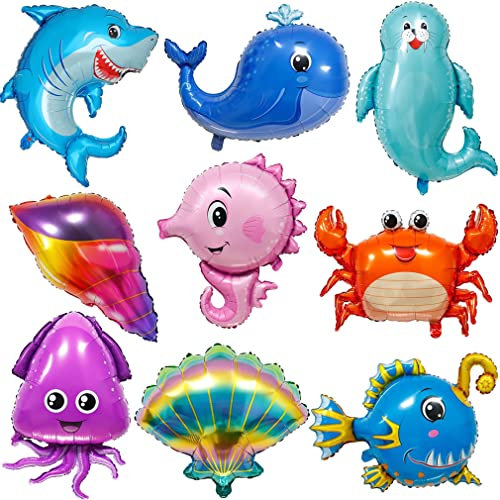 Die neuste Version von Fisch Folienballon 9 Stück Meerestiere Fisch Luftballons für Kindergeburtstag Party Dekoration