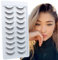 Glowing Win Falsche Wimpern 3d Kurze Künstliche Wimpern Natürlich Look Fake Lashes 10 paar Packung False Eyelashes Dünnes Band Nerzwimpern Faux Mink Lashes Wispy for Make Up
