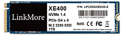 LinkMore XE400 1TB M.2 2280 PCIe Gen 4X4 NVMe 1.4 Internal SSD, Solid State Drive, Up to 5000MB/s for Latop and PC