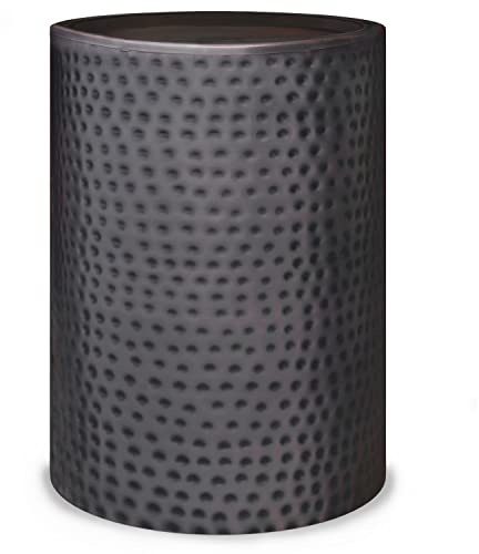 SIMPLIHOME Corbin Beistelltisch aus Metall, 40,6 cm breit, aus gehämmertem antikem Kupfer, runder Beistelltisch für Wohnzimmer, Familienzimmer oder Eingangsbereich, Industrie-Stil, montiert