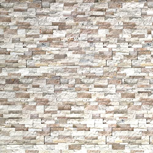 Arredobagno e Cucine Naturstein auf Netz Marmor Mosaik Beutel, Travertin, Walnuss, innen/außen, 1 Stück, Fliese