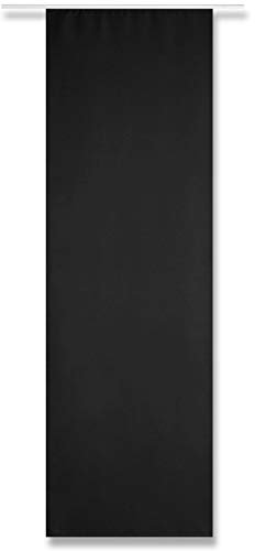 Arsvita Flächenvorhang Blickdicht - Schiebegardine in BxL 60x245cm (Schwarz) - ohne Flächenvorhangtechnik - Gardine, Vorhang mit Klettband