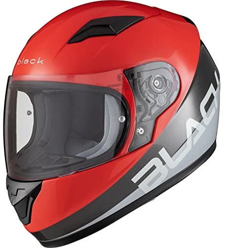 Black FastTrack Control Kids Motorcycle Helmet M Red Grey