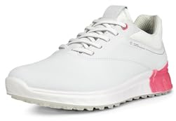 ECCO Damen W S-DREI Golfschuhe Stachel ohne - Weiß/Kaugummi - UK 6