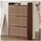 ZORZA Rattan-Schuhschrank mit 3 Klappen Schuhregal Schuhkipper Schuhkommode Schuhablage für 24 Paare Natur Gummi-Holz 83 x 24 x 120 cm,Dark Brown