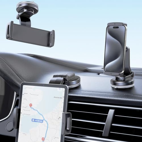 Xuenair Car Dash Phone Mount, 180° Adjustable Arm, iPad Dashboard Mount, Never Fall Z Fold 5 4 3 2, 360° Rotatable for iPhone 15 14 13 Pro Max Samsung Windshield | Car Dash Phone Mount for Z Fold 8 7 6 Pixel Pro Fold iPhone Android, Grip Firmly, 360° Rotatable, 180° Adjustable Suction Arm