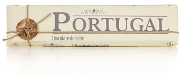 Tablette de chocolat au lait Portugal - 300 g - Chocolat sans gluten - Tablette de chocolat, lait et sucre - Texture lisse et onctueuse - Produit gourmet portugaise