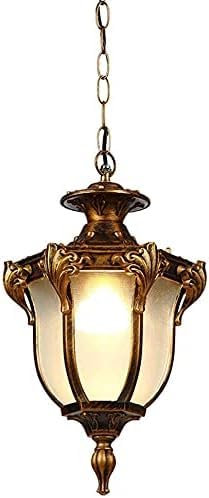 HONY-LIGHT Hängeleuchte Outdoor Wasserdichter IP44 Design Retro Deckenlampe aus Aluminium Glas Rustikal Aussen-Leuchte Pendelleuchte Höhenverstellbar E27 Fassung Hängelampe Bronze