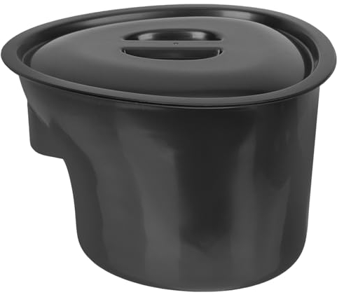 Lurrose Pot De Chambre Avec Couvercle Bassin Urinoir Pots Pot Pipi Seau Urinoir De Chevet Crachoir En Plastique Pour Adultes Enfants 5L Noir