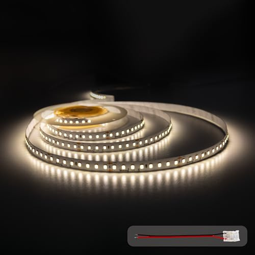 illuburg 24V LED Strip 5m Neutralweiß 4000K 128LEDs/M 12W/M 7200lm superhell SMD 2835 Dimmbar LED Streifen Band Lichtleiste