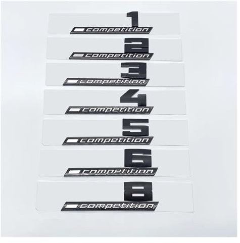 yzw6688 Giossy Schwarzes 3D ABS Competition ABS Emblem Thunder Edition, kompatibel mit M1 M2 M3 M4 M5 M6 M8 Kofferraum-Abzeichen-Aufkleber (Color : Glossy Black, Size : M2 Competition)