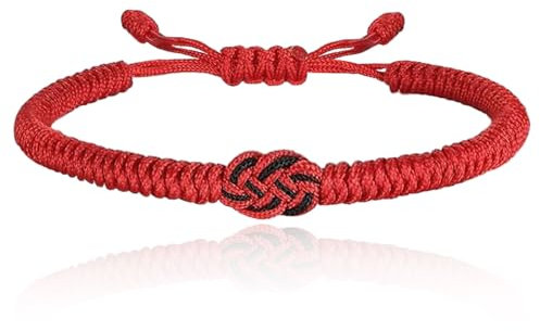 Lucky And Protection Bracelet,Red String Bracelet for Men Women,Hand Braided Rope Thread,Surfer Bracelet for Girl Son Teenage (red)