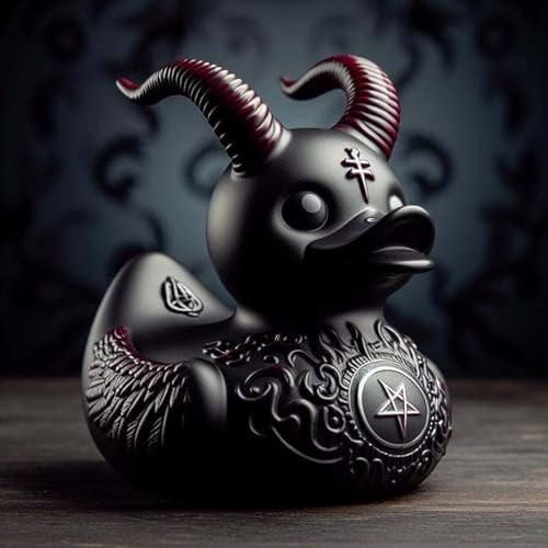 Boo Basket Gifts For Women Men,Halloween Decorations Indoor,Satan Duck Figurines Statues,Gothic Ducks Home Decor, Quirky Punk Ducky Resin Sculpture Halloween Decor Ornaments Collectible Figures