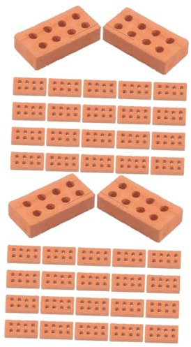 VILLCASE 100 Stück Mini Steine Handgefertigte Layout Ziegel Dekore DIY Miniatur Steine Sandtisch Ziegel Dekore Miniatur Ziegel Dekorsteine Zum Basteln Gefälschte Ziegel