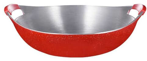 XHTLLO Pentola Per Pesce in Lega di Alluminio Pentola Per Zuppa di Pesce Bollente con Doppio Manico Rivestimento Antiaderente Per Cucina Domestica Commerciale(32cm)