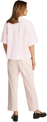 Tommy Hilfiger Chemise Femme Linen Relaxed Manches Courtes, Rose (Light Pink), 44
