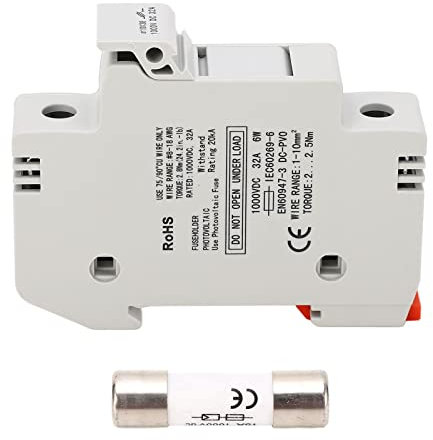 1000-VDC-Leistungsschalter, Schmelzsicherungs-Leistungsschalter, 1000-V-Sicherung 15 A 1000 VDC, DC-Trennschalter, Batterieschutzschalter mit 10 X 38 Mm 15 A PV