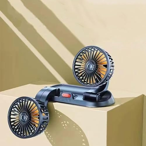 GUTYE Auto Ventilatore per Citroen AMI Electric 2020-2023, 360° Ruotabile Ventola Portatile Ventilatore da Tavolo USB Silenzioso Ventilatori Aria di Raffreddamento Auto Accessori,12V-B