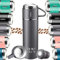 Termo Rownin Cafe Acero Inoxidable 304-18 horas - 500ml - Botella Termica a Prueba De fugas Aislamiento Antigoteo - Bebidas Calientes Por 18 Horas y Frías Por 18-3 Tazas De Recambio (Gris)