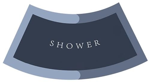 Arc-shaped Shower Mat - Tappetino for doccia curvo, tappetini for doccia assorbenti, tappeto for bagno lavabile, tappeto for vasca da bagno angolare for box doccia quadrante(Dark Blue,16x30'')