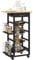 HOMCOM Carrito de Cocina con Ruedas Carrito Multiusos con Cajón 4 Cestas Extraíbles de Metal y Bastidores Laterales 47x37x83 cm Negro y Madera Natural