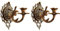 Gusseiserne Wandkerzenhalter, Set aus 2 Stück, Antikes Design an der Wand montierte schäbig-rustikale Wanddekoration, Stabkerzenhalter für Badezimmer, Wohnzimmer (Gold)