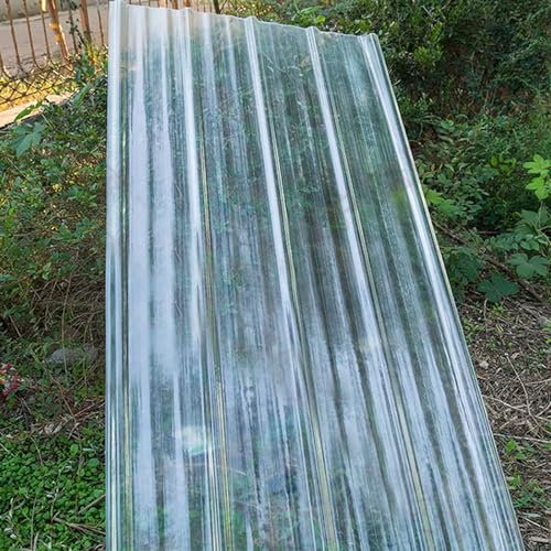 Pack) Clear Fiberglass Reinforced Plastic Roof Panels for Greenhouse Canopy Carport Pergola Patio Cover Lightweight and Durable Corrugated Roofing Sheets with UV Protection Easy to Install a