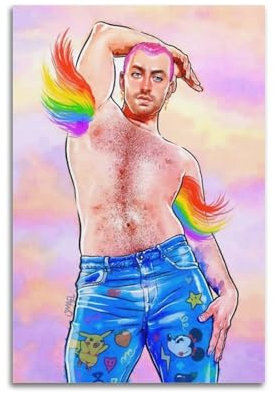 Sam Smith gedrucktes Albumcover, signiertes Poster, Musikcover-Poster, Pop-Hip-Hop-Rap-Sänger, Star, Musikposter, ästhetische Leinwand, Wandkunst für Mädchen und Jungen, Teenager, Wohnheim-Dekoration,