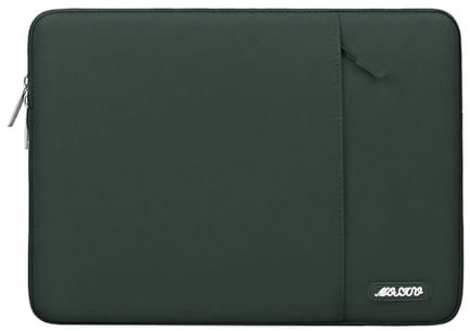 MOSISO Laptop Case 14 inch, 14 inch Laptop Sleeve Compatible with HP Lenovo Dell ASUS Acer, HP Stream, Dell Latitude, Lenovo IdeaPad, Polyester Vertical Computer Sleeve Bag with Pocket, Midnight Green